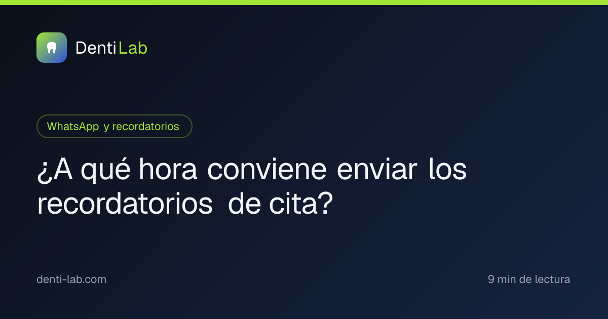 ¿A qué hora conviene enviar los recordatorios de cita? — DentiLab