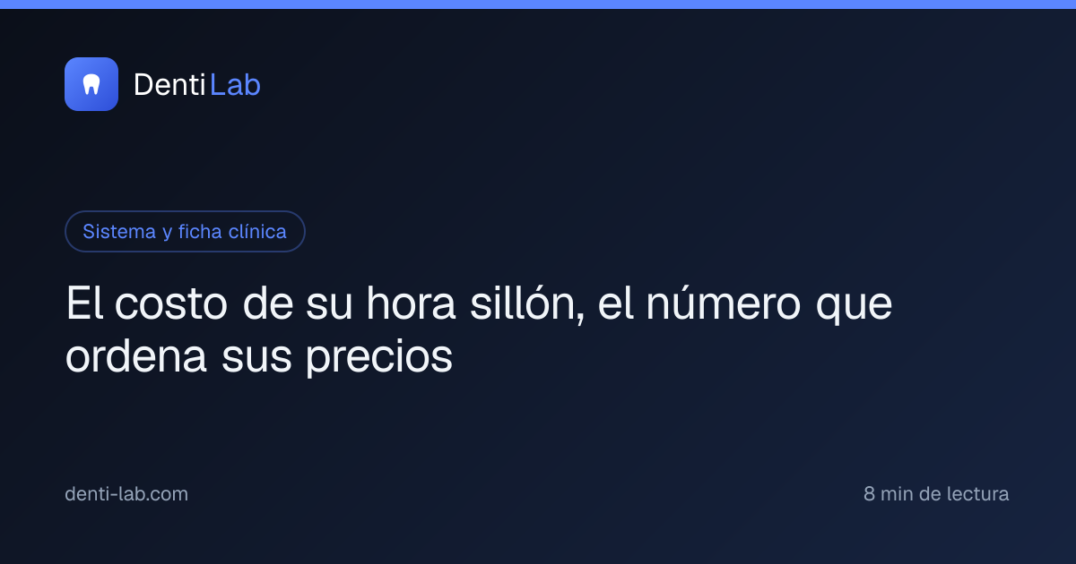 El costo de su hora sillón, el número que ordena sus precios — DentiLab