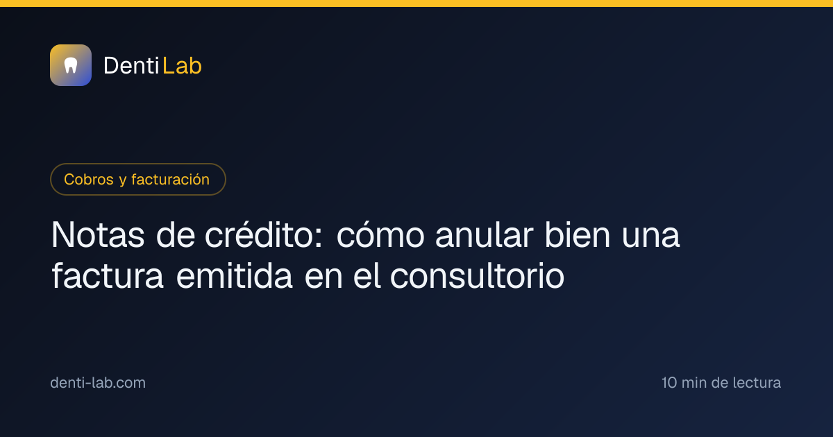Notas de crédito: cómo anular bien una factura emitida en el consultorio — DentiLab